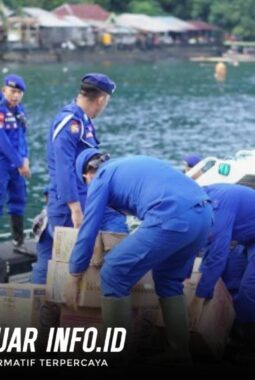 Gunakan Kapal Polairud KPC XV-2015, Polda Sulut Kirimkan Bantuan Logistik ke Sitaro 