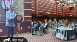 Kepala Kantor Perwakilan Bank Indonesia (BI) Sulawesi Utara, Joko Supratikto (tengah), memberikan sambutan dalam pembukaan Refreshment Wartawan dan Kick Off 3rd Festival Jurnalistik di Ruang Tondano, Kantor BI Sulut, Manado, Kamis (26/02). Foto : Istimewa