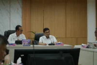 Bupati Kepulauan Talaud Welly Titah saat memimpin High Level Meeting (HLM) TP2DD bersama Kepala Perwakilan Bank Indonesia Sulawesi Utara Joko Supratikto di Talaud. Foto BI Sulut