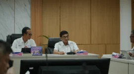 Bupati Kepulauan Talaud Welly Titah saat memimpin High Level Meeting (HLM) TP2DD bersama Kepala Perwakilan Bank Indonesia Sulawesi Utara Joko Supratikto di Talaud. Foto BI Sulut