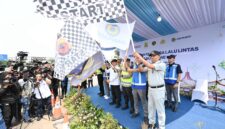 Direktur Utama PT Jasa Raharja Muhammad Awaluddin saat menghadiri Flag Off One Way Nasional Lebaran 2026 di Gerbang Tol Cikampek Utama, Rabu (18/3). (Foto: Dok. Jasa Raharja)