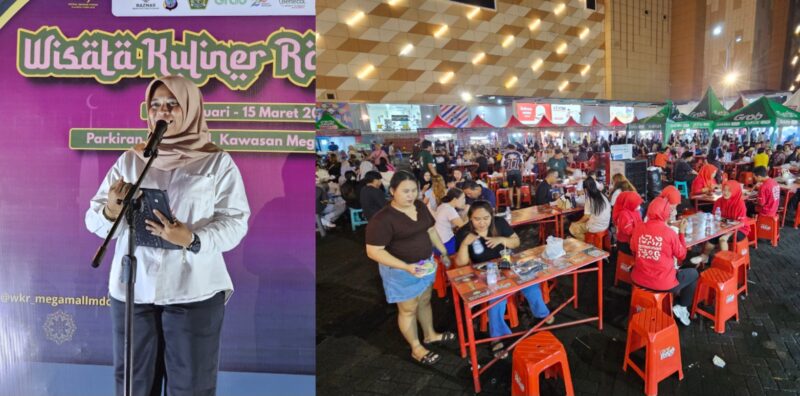 Suasana meriah Closing Ceremony Wisata Kuliner Ramadhan 2026 di parkiran Megamall, Kawasan Megamas, Manado. Foto Istimewa