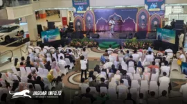 Kepala Kantor Perwakilan Bank Indonesia Sulawesi Utara, Joko Supratikto, memberikan sambutan hangat dalam pembukaan puncak acara HIJRAH Sulut Fest 2026 di Atrium Megamall Manado, Sabtu (28/02). Kegiatan ini menjadi momentum strategis untuk memperkuat ekosistem ekonomi syariah di Sulawesi Utara. Foto : Jurnalis BI Sulut