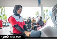 Petugas SPBU di Makassar melakukan pengisian Pertamax Turbo untuk memastikan pelayanan distribusi energi di wilayah Sulawesi berjalan maksimal.