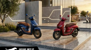 Tampilan elegan New Honda Stylo 160 dengan pilihan warna spesial Burgundy yang menonjolkan kesan retro modern.