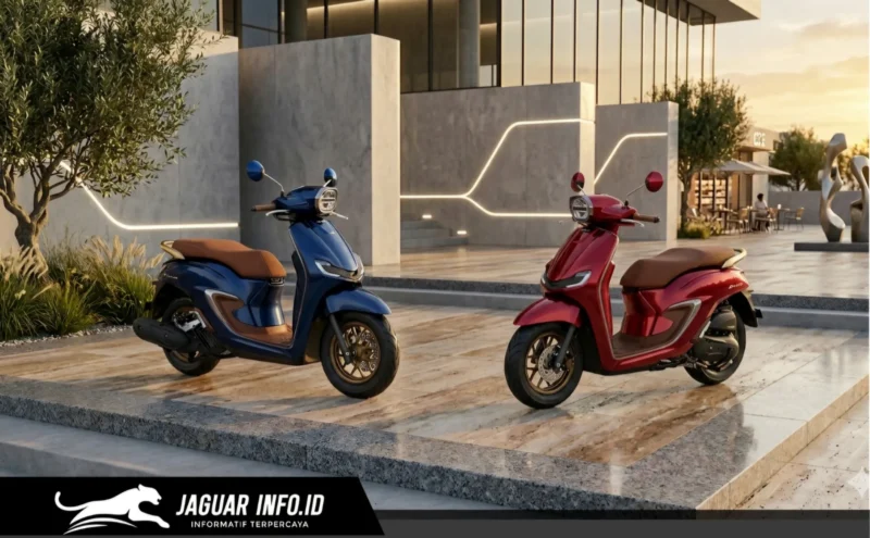 Tampilan elegan New Honda Stylo 160 dengan pilihan warna spesial Burgundy yang menonjolkan kesan retro modern.