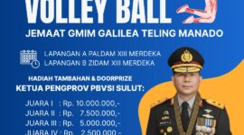 Kapolda Sulut Irjen Pol Roycke Harry Langie menegaskan dukungan penuh untuk HAPSA P/KB GMIM 2026 di Manado melalui pengamanan ketat dan bonus hadiah voli.