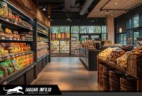 Tampilan rak display produk pada sektor retail modern yang tertata rapi, mencerminkan ketersediaan stok barang bagi konsumen