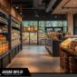Tampilan rak display produk pada sektor retail modern yang tertata rapi, mencerminkan ketersediaan stok barang bagi konsumen