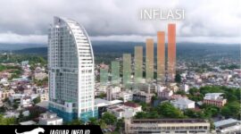 Pemandangan udara Kota Manado, Sulawesi Utara, yang menunjukkan denyut aktivitas ekonomi. Secara umum, pemandangan kota ini mencerminkan dinamika konsumsi masyarakat yang berpotensi memengaruhi pergerakan harga barang dan jasa di Sulut.
