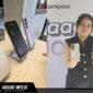 Tampak depan dan belakang varian produk yang memperlihatkan keunggulan Realme C100x dengan bodi yang tetap ramping.