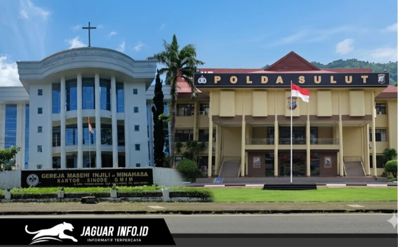 Gedung Kantor Sinode GMIM di Tomohon & Gedung Polda Sulawesi Utara.