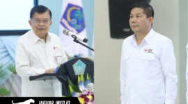 Ketua Umum PMI Pusat Jusuf Kalla saat melantik pengurus PMI Sulawesi Utara di Wisma Negara Bumi Beringin, Manado, Senin 15/06/26.