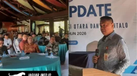 Kepala OJK Sulut Gorontalo, Robert Sianipar, saat memberikan keterangan dalam agenda Media Update Triwulan II di NDC Resort and Spa, Manado, 25/06/26.