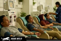 Ilustrasi suasana ruang pelayanan hemodialisis yang nyaman dan modern, lengkap dengan peralatan medis terkini, yang siap melayani pasien gagal ginjal di UPTD RS Manembo-nembo Tipe C Bitung.
