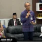 Kepala Perwakilan Bank Indonesia Provinsi Sulawesi Utara, Joko Supratikto, memberikan sambutan dalam acara penandatanganan Kerja Sama Antardaerah antara Pemkab Minahasa dan Pemkab Sidrap terkait pemenuhan komoditas beras di Minahasa, 02/07/26.