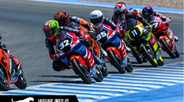 M. Kiandra Ramadhipa saat memacu motor NSF250RW pada ajang Moto3 Junior World Championship di Circuito de Jerez – Ángel Nieto, Spanyol (Foto: Dokumentasi AHM).