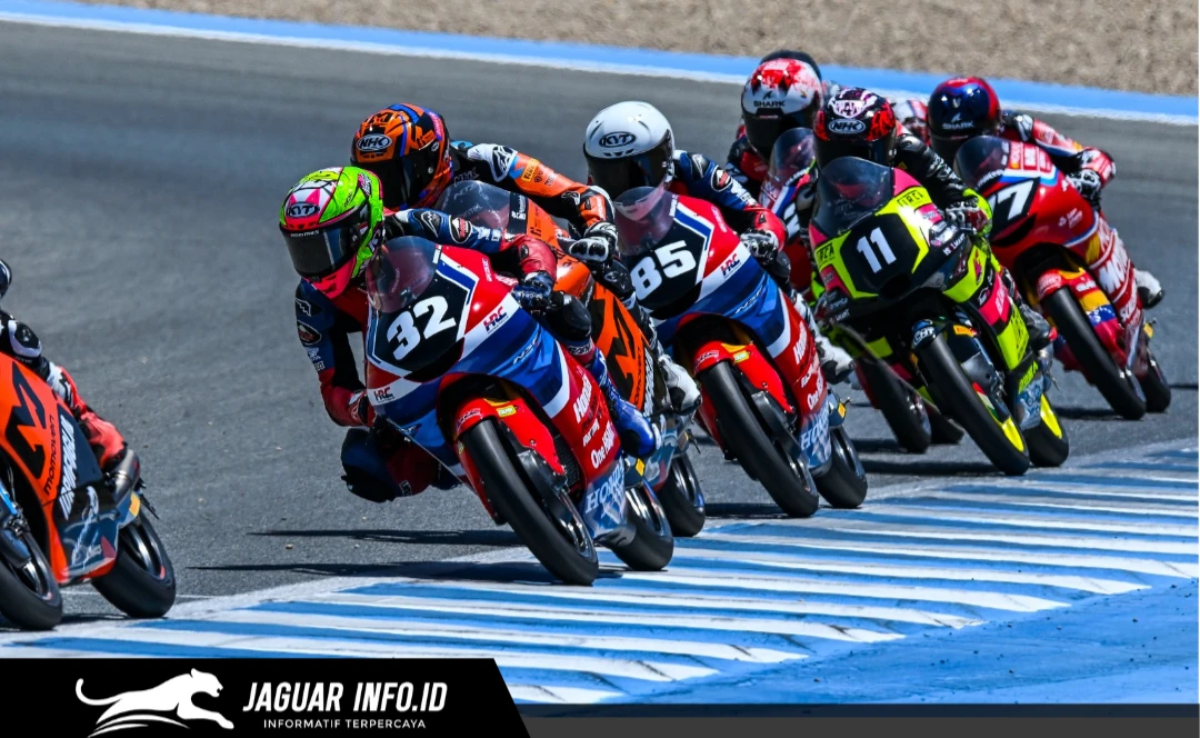 M. Kiandra Ramadhipa saat memacu motor NSF250RW pada ajang Moto3 Junior World Championship di Circuito de Jerez – Ángel Nieto, Spanyol (Foto: Dokumentasi AHM).