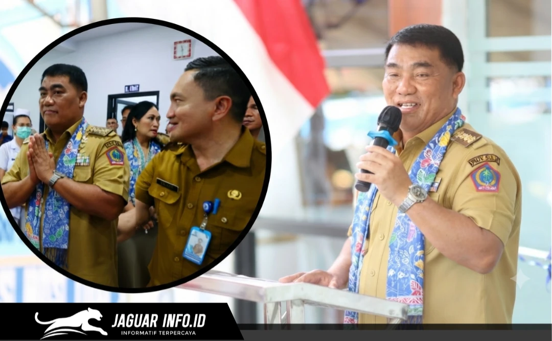 Direktur RS Manembo-nembo Bitung, Dr dr. Nicolas Chally Tirayoh, M.Kes., FISQua, saat mendampingi Gubernur Sulut Yulius Selvanus Komaling dalam peresmian Unit Pelayanan Dialisis, Senin 06/07/26.