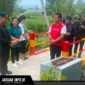 Dansat Brimob Polda Sulut saat meresmikan infrastruktur jembatan baru untuk masyarakat, 10/07/26.