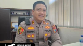 Kapolres Tomohon AKBP Novrial Alberti Kombo, S.I.K., M.AP., saat memberikan keterangan resmi terkait peluncuran program di Mapolres Tomohon, Selasa, 14/07/26. 