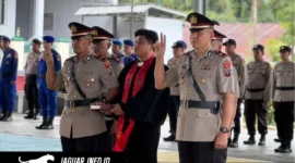 IPTU Nicky Winerungan saat diambil sumpah jabatan sebagai Kapolsek KPS Polres Bitung.