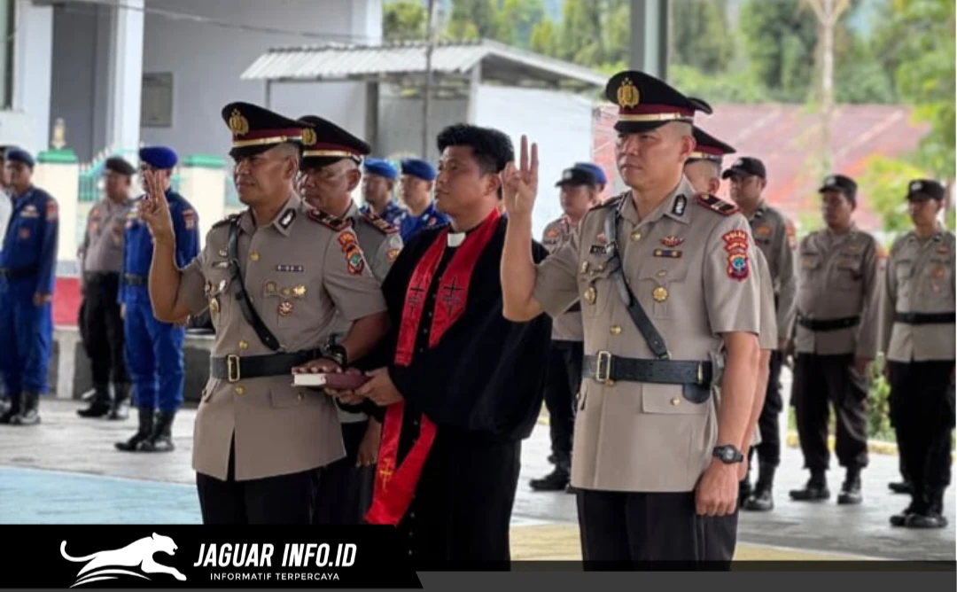 IPTU Nicky Winerungan saat diambil sumpah jabatan sebagai Kapolsek KPS Polres Bitung.