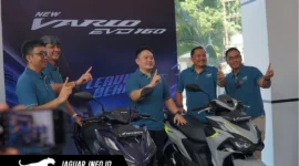 Suasana peluncuran resmi New Honda Vario Evo 160 pada acara Regional Press Gathering yang berlangsung di Dealer Honda DAW Maumbi, Minahasa Utara, Sabtu (25/7/2026).