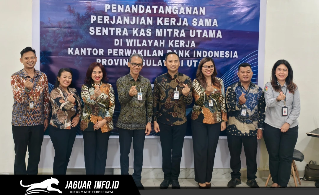 Foto bersama usai penandatanganan perjanjian kerja sama Sentra Kas Mitra Utama di Sulawesi Utara.