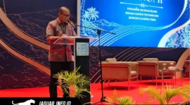 Deputi Kepala Perwakilan Bank Indonesia (BI) Provinsi Sulawesi Utara saat memaparkan Laporan Perekonomian Provinsi (LPP) periode Mei 2026 dan potensi hilirisasi kelapa di Manado, Kamis (30/7).