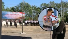 Keterangan: Kapolres Kepulauan Sitaro, AKBP Ronald A. Mauboy, saat memimpin apel kesiapsiagaan personel dan peralatan dalam rangka pencegahan kebakaran hutan dan lahan (karhutla) beberapa waktu lalu.