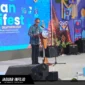 Kepala KPw BI Provinsi Sulut Joko Supratikto saat memberikan sambutan mengenai pemanfaatan kearifan lokal sebagai pendorong ekonomi kreatif pada acara Soft Opening Urban Digifest 2026 di Atrium Manado Town Square.