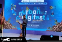 Kepala KPw BI Provinsi Sulut, Joko Supratikto, memberikan sambutan pada puncak acara Urban Digifest X Sulut Coffee Fest 2026 di Manado Town Square, 15/08/26.