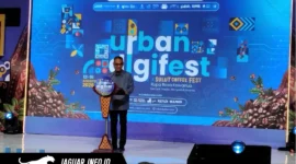 Kepala KPw BI Provinsi Sulut, Joko Supratikto, memberikan sambutan pada puncak acara Urban Digifest X Sulut Coffee Fest 2026 di Manado Town Square, 15/08/26.