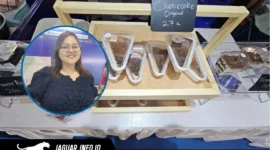Pelaku UMKM bidang dessert, Zaneta Kirojan, berada di stan miliknya saat mengikuti pameran Urban Digifest 2026 di Manado Town Square, 16/08/26.