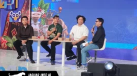 Jeo Palar, Sulut Coffee Festival Director, saat menjadi narasumber dalam Talk Show dan Workshop Manual Brew pada rangkaian Urban Digifest 2026 di Mantos 3, Minggu (16/08/26).