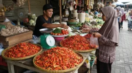 Ilustrasi tumpukan cabai rawit merah. Komoditas ini sempat mengalami harga ekstrem hingga menembus angka di atas Rp100.000 per kilogram.