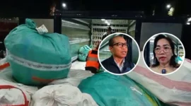 Peninjauan distribusi 2,5 ton cabai rawit tahap II dari Probolinggo dan Surabaya di Bandara Internasional Sam Ratulangi Manado pada 20/09/22.