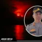 Kondisi lereng Gunung Api Awu, Kabupaten Kepulauan Sangihe, yang terbakar merah menyala saat tim gabungan TNI, Polri, dan masyarakat berupaya melakukan pemadaman manual.