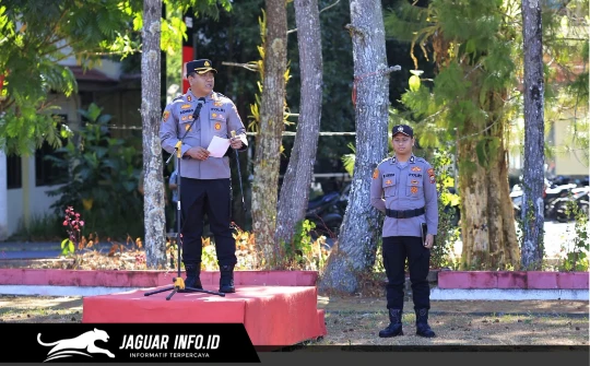 Kapolres Tomohon AKBP Novrial Alberti Kombo saat menyampaikan imbauan pengamanan Pengucapan Syukur Tomohon 2026 di Lapangan Kantor Wali Kota Tomohon, 11/09/2026.