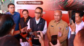 Kepala KPw BI Sulut Joko Supratikto saat menghadiri kegiatan Festival Digitalisasi Pasar (FDP) di Pasar Bersehati Manado belum lama ini.
