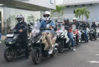 Peserta Rolling City Honda saat mengikuti perayaan Hari Pelanggan Nasional 2026 di Minahasa Utara.