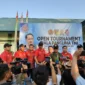 Pangdam XIII/Merdeka, Mayjen TNI Mirza Agus S.I.P., memberikan keterangan pers dalam sesi wawancara doorstop kepada awak media usai pembukaan Turnamen Bola Basket Piala Panglima TNI 2026 di Manado, Kamis (17/9/2026). 