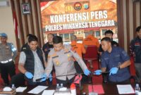 Polres Minahasa Tenggara berhasil menangkap dua pelaku pembunuhan berinisial GN dan JG di Bandara Sam Ratulangi Manado saat hendak melarikan diri ke Surabaya.