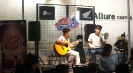 Suasana keseruan Honda Stylo Sound Ride yang memadukan aktivitas berkendara dan hiburan musik di Allure Coffee Tanjung Batu, Manado, 29/09/26.