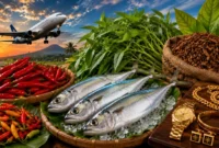 Ilustrasi sejumlah pendorong dan penahan inflasi, mulai dari komoditas pangan strategis seperti cabai rawit dan tomat hingga sektor transportasi udara yang mempengaruhi pergerakan Indeks Harga Konsumen (IHK) di Sulawesi Utara.