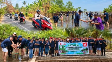 PT Daya Adicipta Wisesa bersama karyawan dan komunitas GenPI Sulawesi Utara menanam 500 bibit mangrove di Desa Bahowo, Manado, dalam rangka HUT ke-18 perusahaan.