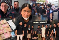 Tim URC Resmob Polda Sulut mengamankan terduga pelaku kasus dugaan peredaran uang palsu di Bandara Sam Ratulangi Manado.