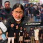 Tim URC Resmob Polda Sulut mengamankan terduga pelaku kasus dugaan peredaran uang palsu di Bandara Sam Ratulangi Manado.