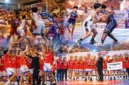 Para peserta dan pemenang Honda DBL North Sulawesi 2026 dalam rangkaian partai final di GOR Politeknik Manado.